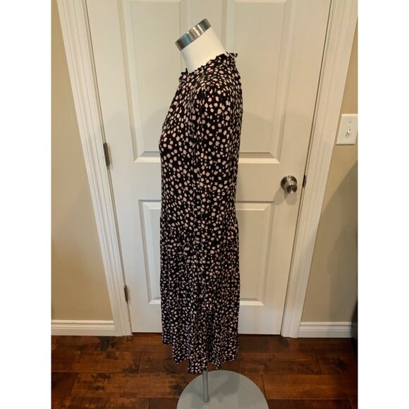 Boden Pink & Black Spotted Ruffle Collar Dress, Size 12L - Picture 4 of 7